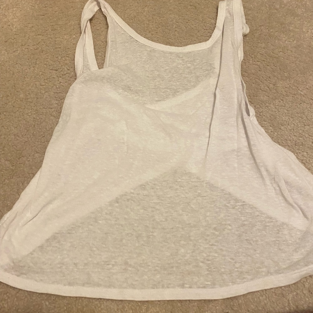 White open back tank top